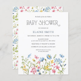 Lámina Invitación Baby Shower a la primavera de flores si