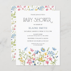 Lámina Invitación Baby Shower a la primavera de flores si