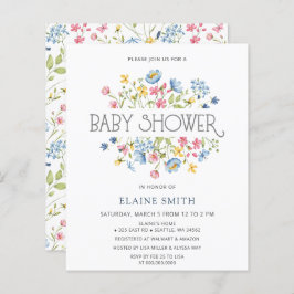 Lámina Invitación Baby Shower a la primavera de flores si