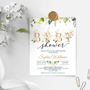 Lámina Invitación Baby Shower a la selección de Eucalipto