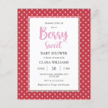 Invitación Baby Shower a presupuesto de fresa