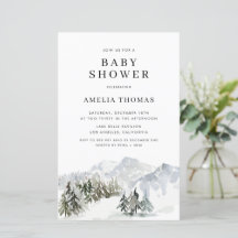 Invitación Baby Shower a Snowy Winter Forest