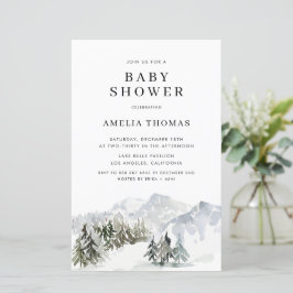 Lámina Invitación Baby Shower a Snowy Winter Forest