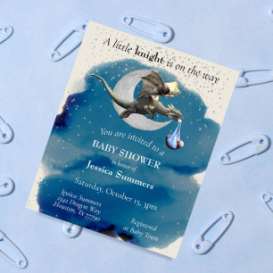 Lámina Invitación Baby Shower a un pequeño caballero Drag