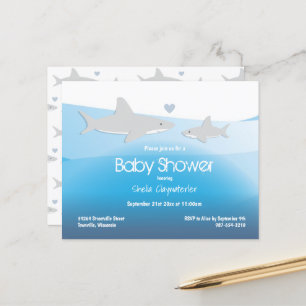 Lámina Invitación Baby Shower al océano azul de los tibur