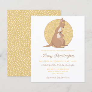 Lámina Invitación Baby Shower amarilla canguro presupuest
