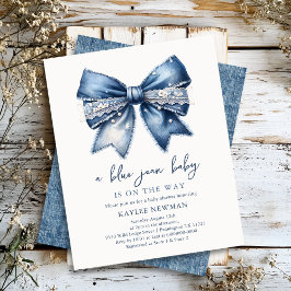 Lámina Invitación Baby Shower de Blue Jean Denim Bow