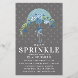 Lámina Invitación Baby Shower de Budget Blue Umbrella Boy