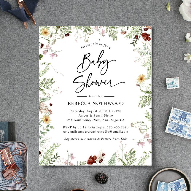 Lámina Invitación Baby Shower de Budget Boho Florals (Subido por el creador)