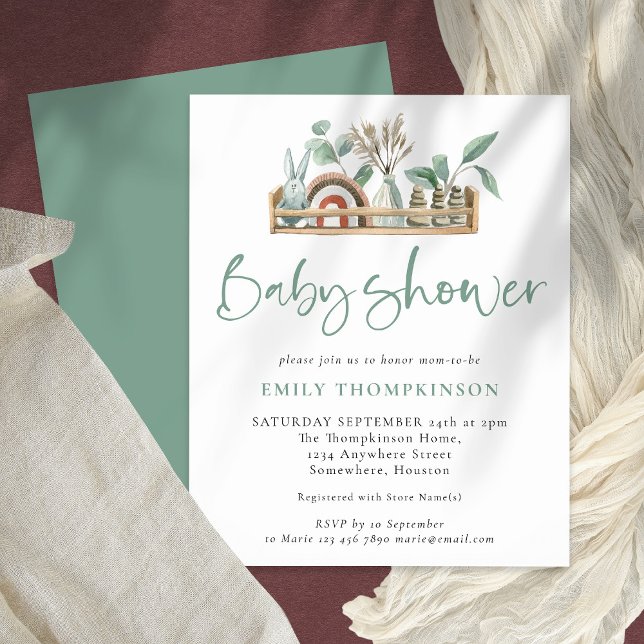 Lámina Invitación Baby Shower de Budget Boho Shelf Toys S (Subido por el creador)