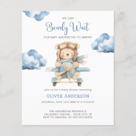 Lámina Invitación Baby Shower de Budget BoyTeddy Bear