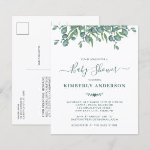 Lámina Invitación Baby Shower de Budget Eucalyptus Greene