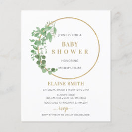 Lámina Invitación Baby Shower de Budget Greenery Gold