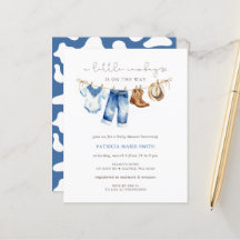 Invitación Baby Shower de Budget Little Cowboy Boy