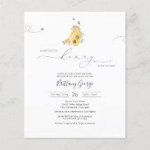Invitación Baby Shower de Budget Little Honey Bee