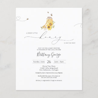 Lámina Invitación Baby Shower de Budget Little Honey Bee