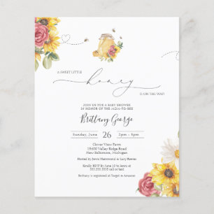 Lámina Invitación Baby Shower de Budget Little Honey Bee