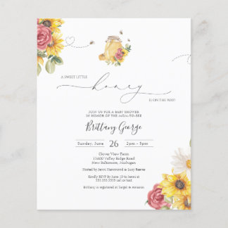 Lámina Invitación Baby Shower de Budget Little Honey Bee