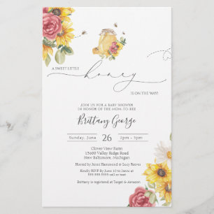 Lámina Invitación Baby Shower de Budget Little Honey Bee