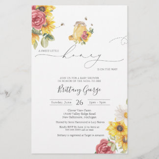 Lámina Invitación Baby Shower de Budget Little Honey Bee
