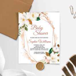 Lámina Invitación Baby Shower de Budget Magnolia Flowers