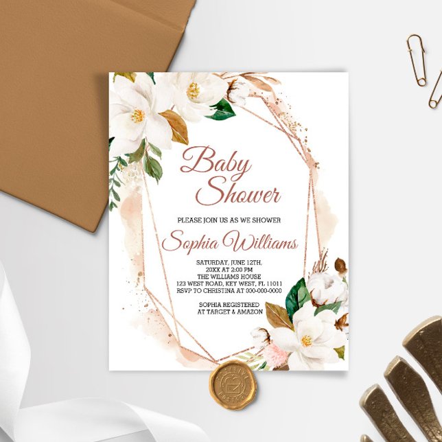 Lámina Invitación Baby Shower de Budget Magnolia Flowers (Subido por el creador)
