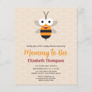 Lámina Invitación Baby Shower de Budget Mom to Be Honey B