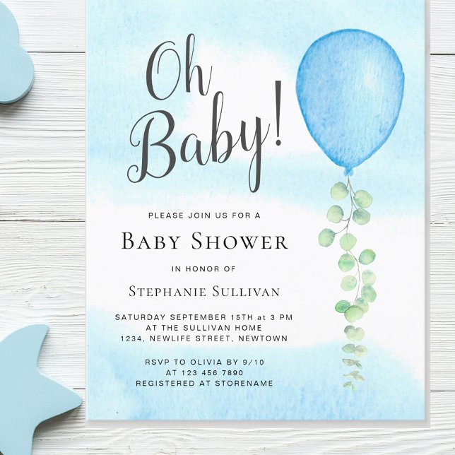 Lámina Invitación Baby Shower de Budget Oh Baby Blue Ball (Subido por el creador)