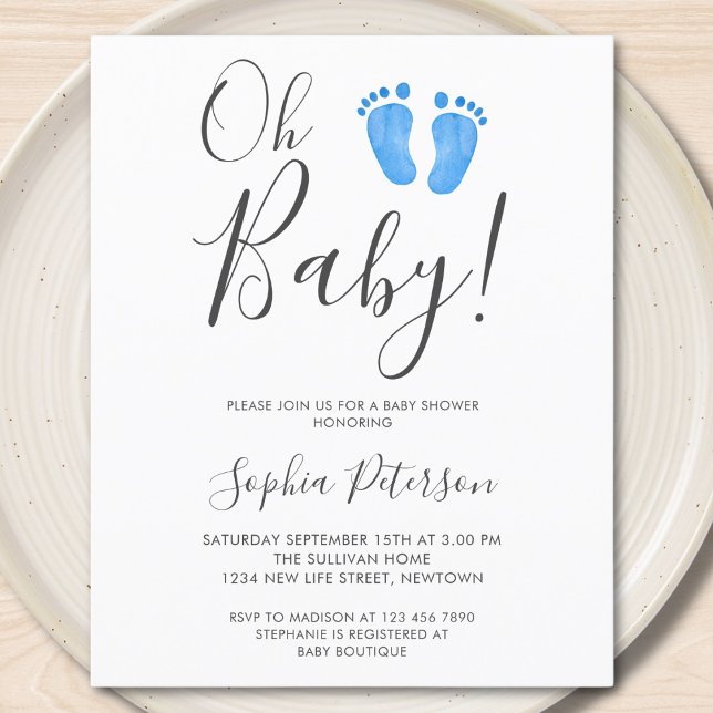 Lámina Invitación Baby Shower de Budget Oh Baby Blue Feet (Subido por el creador)