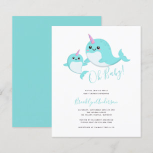 Lámina Invitación Baby Shower de Budget Oh Baby Narwhal