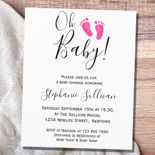 Lámina Invitación Baby Shower de Budget Oh Baby Pies Pink