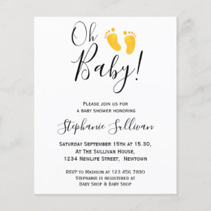 Lámina Invitación Baby Shower de Budget Oh Baby Yellow Fe