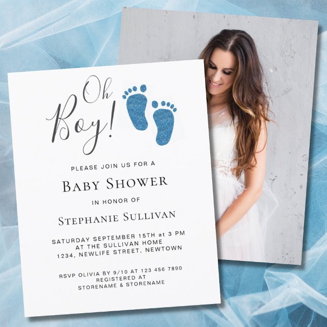Lámina Invitación Baby Shower de Budget Oh Boy Photo Blue (Subido por el creador)