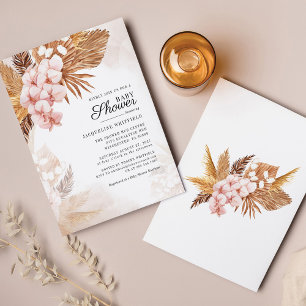 Lámina Invitación Baby Shower de Budget Pampas Grass Boho
