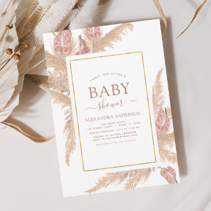 Lámina Invitación Baby Shower de Budget Pampas Grass Boho