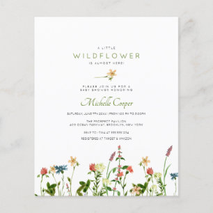 Lámina Invitación Baby Shower de Budget Sweet Wildflower