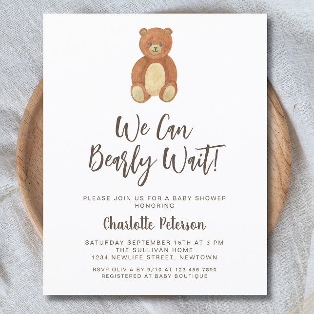 Lámina Invitación Baby Shower de Budget Teddy Bear (Subido por el creador)