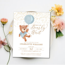Lámina Invitación Baby Shower de Budget Teddy Bear Boy