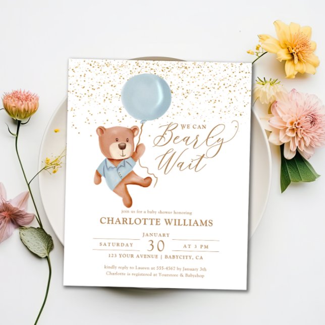 Lámina Invitación Baby Shower de Budget Teddy Bear Boy (Subido por el creador)