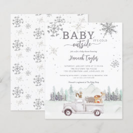 Lámina Invitación Baby Shower de Budget Winter Woodland