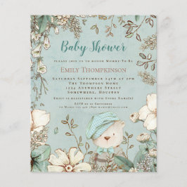 Lámina Invitación Baby Shower de Budget Woodland Bear Boy