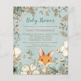 Lámina Invitación Baby Shower de Budget Woodland Cute Fox