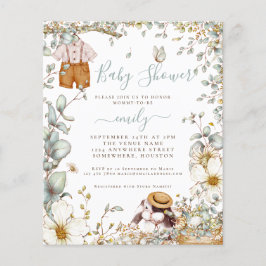 Lámina Invitación Baby Shower de Bunny Sage Boy