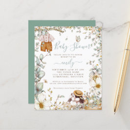 Lámina Invitación Baby Shower de Bunny Sage Boy
