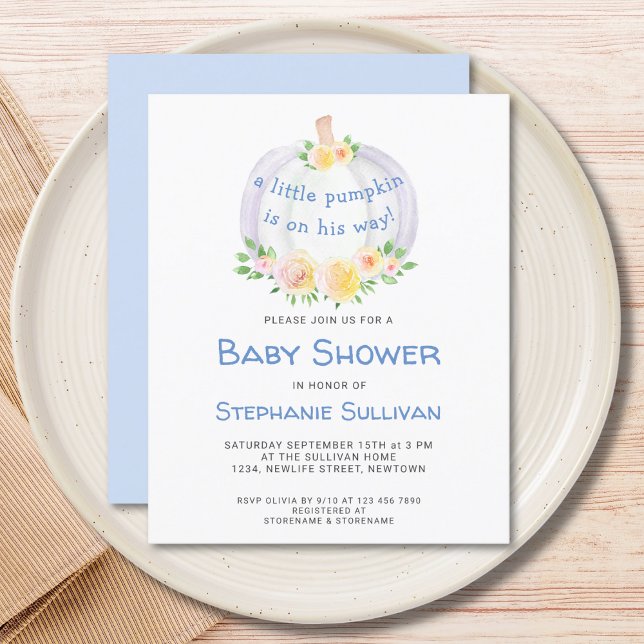 Lámina Invitación Baby Shower de calabaza de otoño de pre (Subido por el creador)
