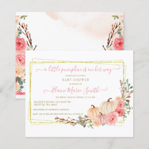 Lámina Invitación Baby Shower de calabaza pequeña de pres
