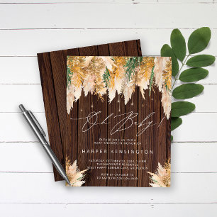 Lámina Invitación Baby Shower de la Madera de Hierro Pres
