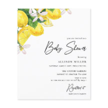 Invitación Baby Shower de limón amarillo presupues