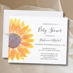 Lámina Invitación Baby Shower de Parejas de Girasol Presu