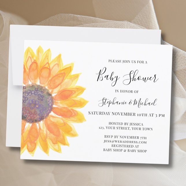 Lámina Invitación Baby Shower de Parejas de Girasol Presu (Subido por el creador)